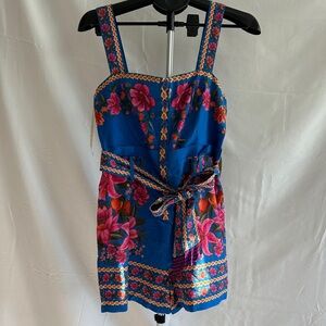 FARM Rio Blue Summer Fruit Scarf Romper, Med